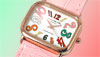 アレッサンドラ・オーラ/Alessandra olla/腕時計（リスト・ウオッチ/リストウオッチ）/クオーツ式腕時計/AO-150-9/レクタングラ・モデル/ホワイト×マルチ＋ピンク・ゴールド＋ピンク