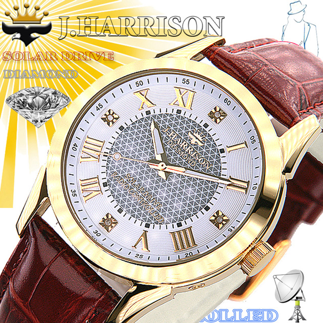 ジョン・ハリソン/J.HARRISON/腕時計（リスト・ウオッチ/リストウオッチ）/メンズ/4石天然ダイヤモンド付・ソーラー電波時計(婦人用)/JH-096LGB