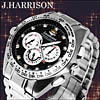 ジョン・ハリソン(ジョンハリソン)/J.HARRISON/腕時計（リスト・ウオッチ/リストウオッチ）/機械式腕時計/自動巻き/JH-001-GULLWING-0140-SV/ジェットブラック×ホワイト