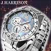 ジェイ・ハリソン(ジェイハリソン)/J.HARRISON/腕時計（リスト・ウオッチ/リストウオッチ）/機械式腕時計/自動巻き/JH-001-GULLWING-4340-SV/ブルー・シェル・パール