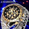 ジェイ・ハリソン(ジェイハリソン)/J.HARRISON/腕時計（リスト・ウオッチ/リストウオッチ）/機械式腕時計/自動巻き/JH-002-SVGL-01/ダブルスケルトン/ゴールド×ブラック
