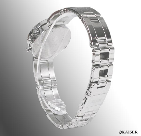 MUSK（ムスク）／腕時計（リスト・ウオッチ）／クロノグラフ腕時計（リスト・ウオッチ）／ブルガリ・ビー・ゼロ・ワン・モデル（B-ZERO1）／オールステンレス／シルバー＋ホワイト×シルバー／後面