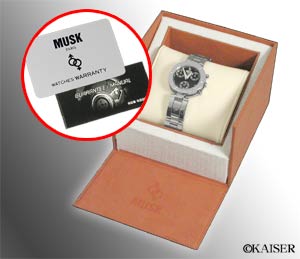 MUSK（ムスク）／腕時計（リスト・ウオッチ）／クロノグラフ腕時計（リスト・ウオッチ）／ブルガリ・ビー・ゼロ・ワン・モデル（B-ZERO1）／オールステンレス／シルバー＋ブラック×シルバー／セット